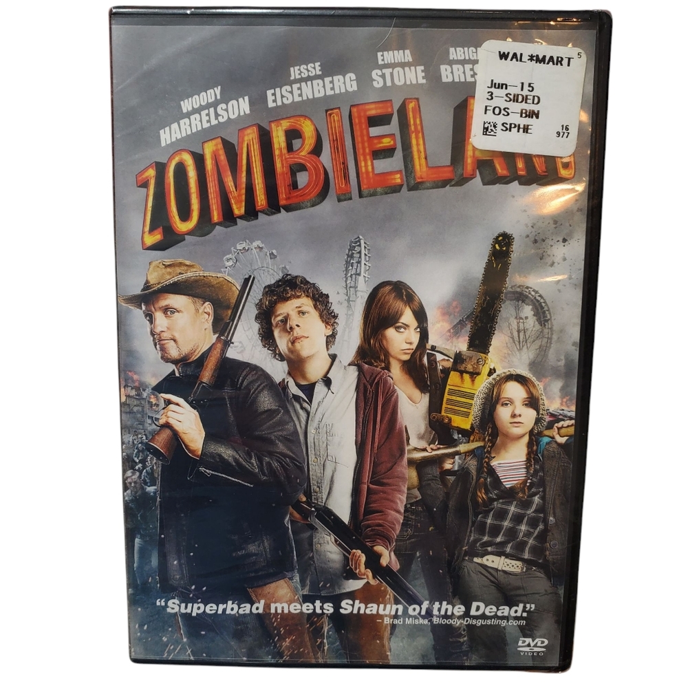 Zombieland 2009 DVD Woody Harrelson Emma Stone Apocalyptic Zombie Horror Comedy